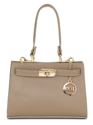 Mia Tomazzi Leren schoudertas ''Zacconi'' beige - (B)24 x (H)18 x (D)14 cm
