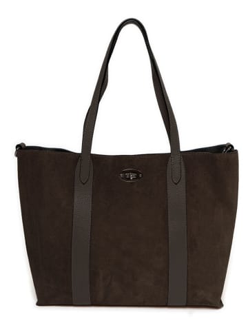 Mia Tomazzi Leren shopper "Bersezio" bruin - (B)45 x (H)29 x (D)12 cm