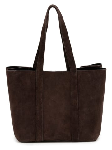 Mia Tomazzi Leren shopper "Belisario" bruin - (B)48 x (H)25 x (D)15 cm