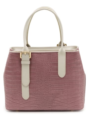 Mia Tomazzi Leren schoudertas "Berengario" roze - (B)31 x (H)24 x (D)11 cm