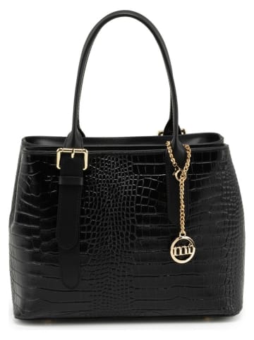 Mia Tomazzi Leren schoudertas "Berengario" zwart - (B)31 x (H)24 x (D)11 cm