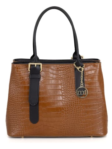 Mia Tomazzi Leren schoudertas "Berengario" lichtbruin - (B)31 x (H)24 x (D)11 cm