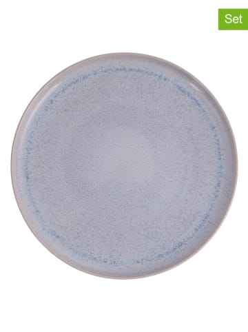 Villa d´Este 6-delige set: dinerborden "The Market" lichtblauw - Ø 28 cm