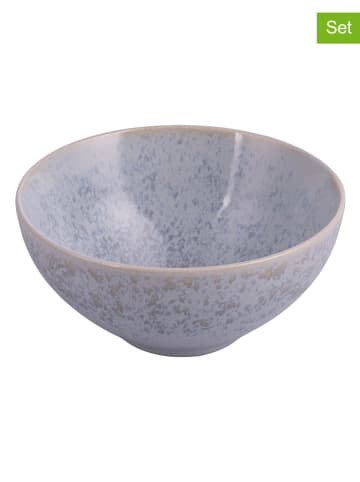 Villa d´Este 6-delige set: kommen "New Market" blauw/beige - Ø 15,5 cm