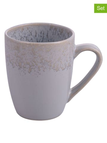 Villa d´Este 12-delige set: koppen "The Market" lichtblauw/beige - 600 ml