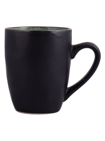 Villa d´Este 12-delige set: koppen "The Market" zwart/turquoise - 380 ml