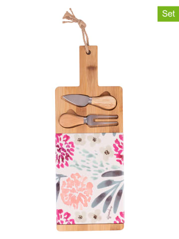 Villa d´Este 3-delige kaasplankset "New Acquerello" lichtbruin/lichtroze - (B)14 x (H)41 cm