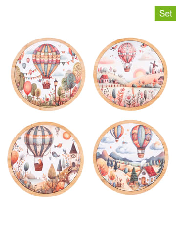 Villa d´Este 4-delige set: onderzetters "Balloon" meerkleurig - Ø 20 cm