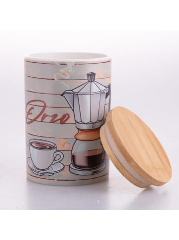 Villa d´Este Pojemnik "Coffee Time" w kolorze błękitno-jasnobrązowym - 750 ml