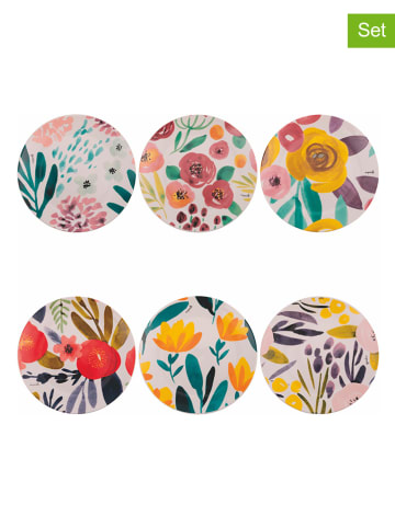 Villa d´Este 6-delige set: fruitborden "New Acquerello" meerkleurig - Ø 19,3 cm