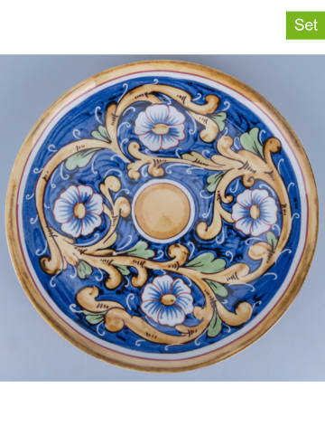 Villa d´Este 6er-Set: Servierteller "Sicilia" in Blau/ Beige - Ø 30 cm