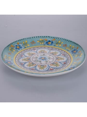 Villa d´Este 6-delige set: serveerborden "Andalusia" turquoise/geel - Ø 30 cm