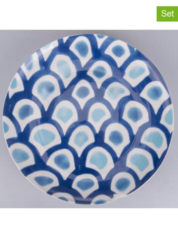 Villa d´Este 6-delige set: serveerborden "Aquazul" blauw - Ø 30 cm