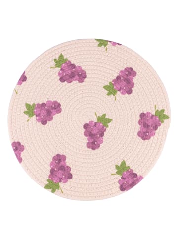 Villa d´Este 2-delige set: Placemat "Fruit Life" crème/paars