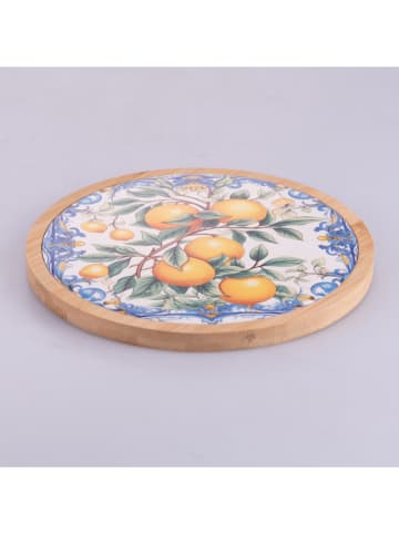 Villa d´Este onderzetters "Fruit Life" blauw/geel - Ø 20 cm