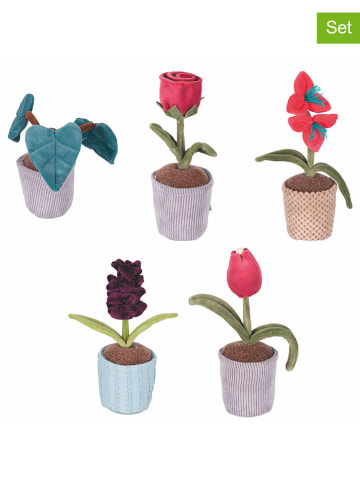 Villa d´Este 5-delige set: decoratieve objecten lichtgrijs/rood/paars/groen