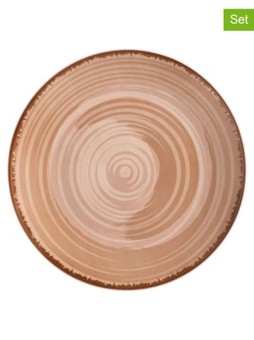 Villa d´Este 6er-Set: Speiseteller "Baita" in Hellbraun - Ø 27 cm