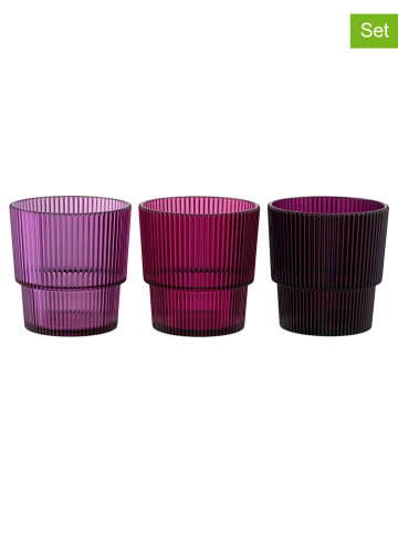 Villa d´Este 12-delige set: drinkbekers "Unico" roze/lichtroze/paars - 300 ml