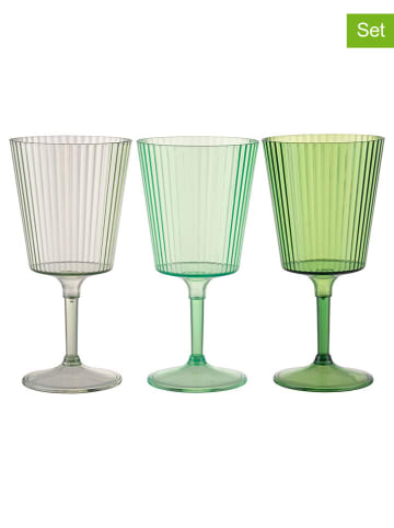 Villa d´Este 12-delige set: glazen "Unico" groen/transparant - 400 ml