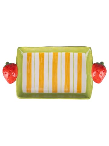 Villa d´Este Półmisek "Fruit Life" w kolorze zielono-czerwonym - dł. 15,5 cm