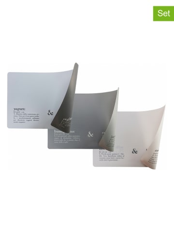 Villa d´Este 6-delige set: placemats "Victionary" grijs/lichtgrijs - (L)45 x (B)30 cm