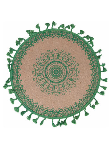 Villa d´Este 6-delige set: placemats groen/beige - Ø 38 cm