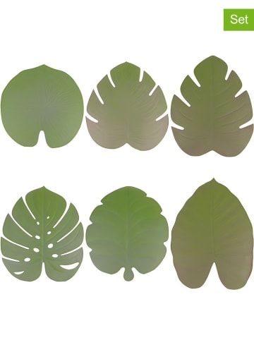 Villa d´Este 6-delige set: placemats "New Jungle" groen - (L)47 x (B)36 cm