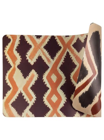 Villa d´Este 6-delige set: placemats "Malindi" zwart/rood - (L)45 x (B)30 cm