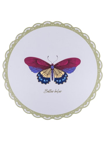 Villa d´Este 6-delige set: placemats "Botanist" wit/meerkleurig - Ø 40 cm