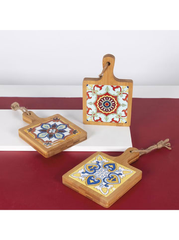 Villa d´Este 6er-Set: Schneidebretter "Tradizione" in Braun/ Bunt - (B)13 x (H)20 x (T)2 cm