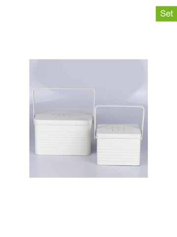 TINTEUNICHE Pojemniki (2 szt.) "Potatoes/ Onion & Garlic" w kolorze kremowym