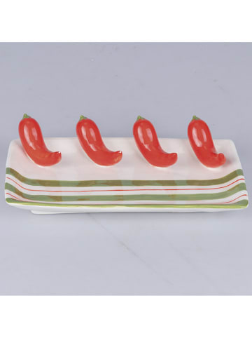 Villa d´Este Półmisek "Fruit Life" w kolorze zielono-czerwonym - dł. 22,5 cm