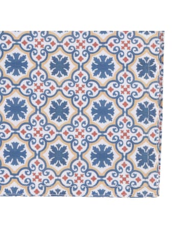 Villa d´Este Tafelloper "Valladolid" blauw/beige/rood - (L)178 x (B)33 cm