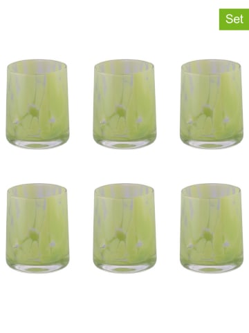 Villa d´Este 6-delige set: waterglazen "Thalia" groen - 350 ml