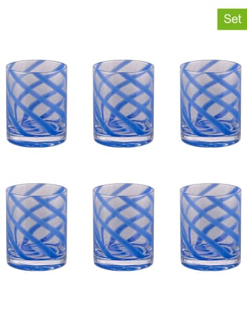 Villa d´Este Szklanki (6 szt.) "Vertigo" w kolorze niebieskim - 340 ml