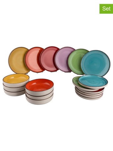 Villa d´Este 18-częściowy zestaw talerzy "Baita Modern Classic" w różnych kolorach
