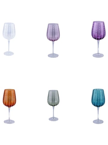 Villa d´Este 6-delige set: wijnglazen "Shiraz" meerkleurig - 500 ml