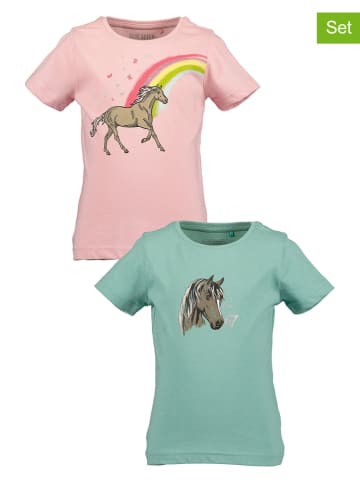 Blue Seven 2er Set: Shirts in Grün/ Rosa