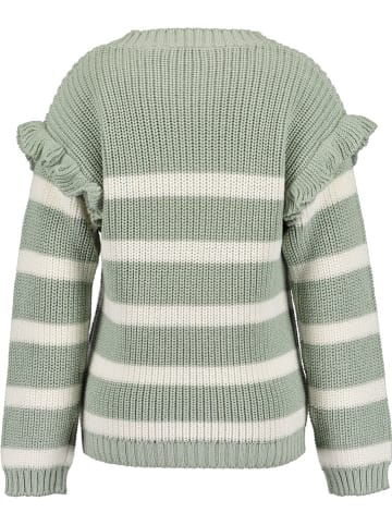 Blue Seven Pullover in Grün/ Creme