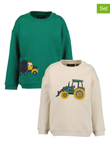 Blue Seven 2er-Set: Sweatshirts in Beige/ Grün