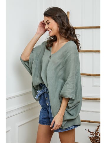 Fleur de Lin Lniana bluzka w kolorze khaki