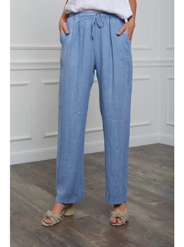 Fleur de Lin Leinen-Hose "Honas" in Hellblau