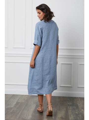 Fleur de Lin Leinen-Kleid "Granel" in Hellblau