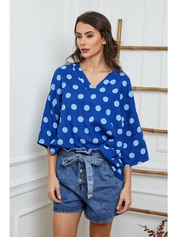 La Compagnie Du Lin Leinen-Bluse "Amoura" in Blau