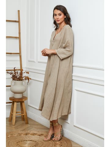Joséfine Leinen-Kleid in Beige