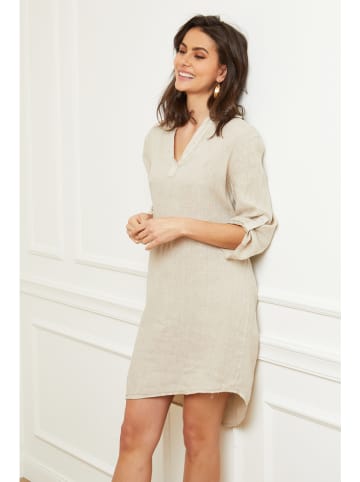 Fleur de Lin Leinen-Kleid "Basta" in Beige