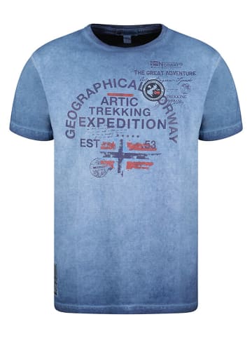 Geographical Norway Koszulka "Jergen" w kolorze niebieskim