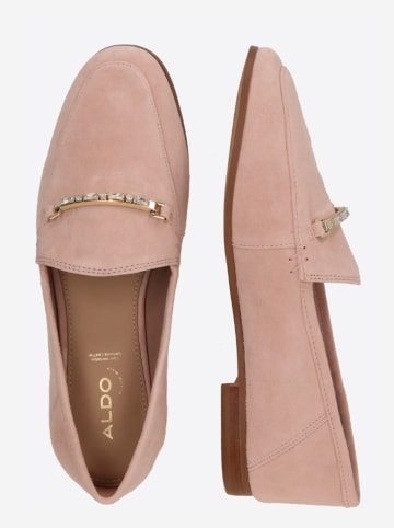 Aldo Skórzane mokasyny w kolorze jasnoróżowym