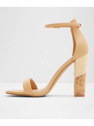 Aldo Sandały w kolorze jasnobrązowym na obcasie