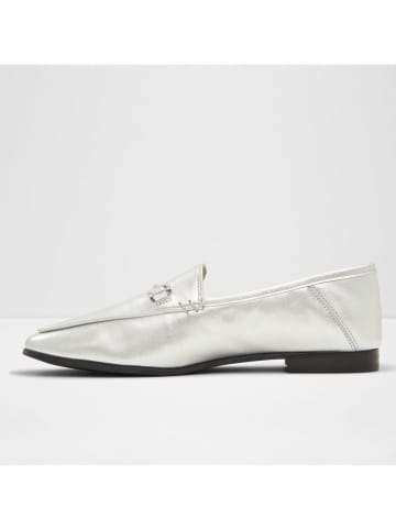 Aldo Leder-Mokassins in Silber